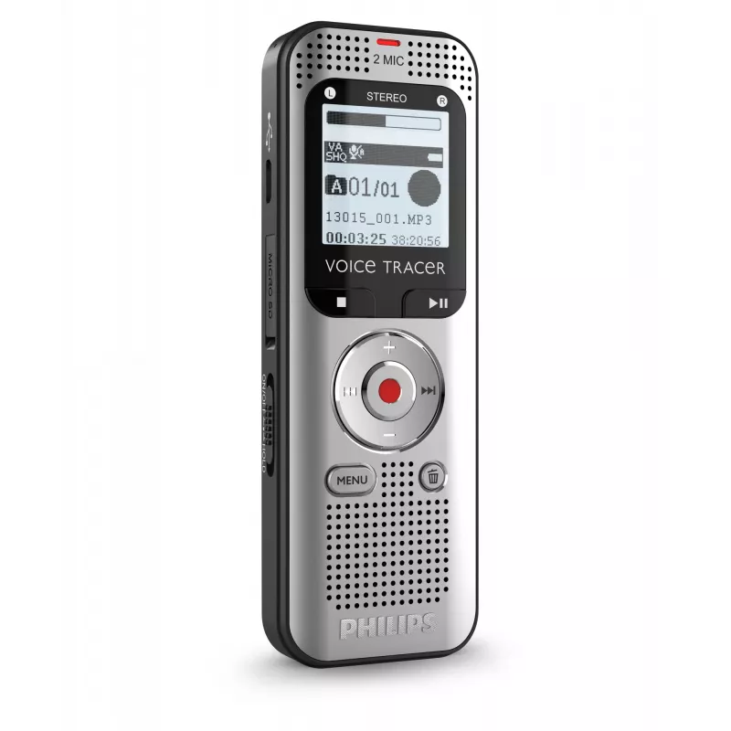 Registratore vocale Philips Voice Tracer DVT2015 memoria interna scheda flash argento 2370 h di registrazione