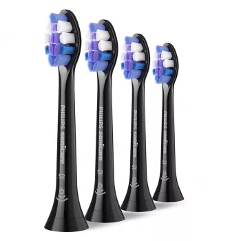 Testine spazzolino Philips HX6054/88 — confezione da 4, setole extra morbide, nero