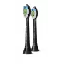 Philips Sonicare Optimal White HX6062/88 confezione da 2 testine spazzolino, 2 pz., nero, 3 mesi, medio, 62000 movimenti al minuto, Philips