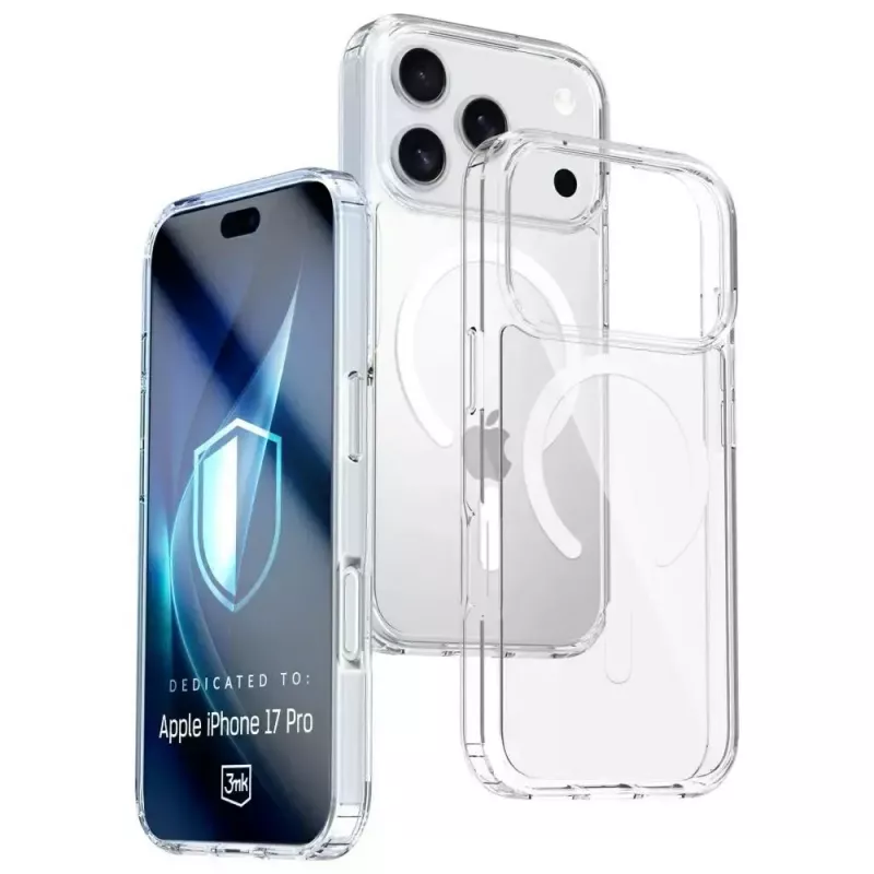 Custodia protettiva 3MK Armor MagCase per Apple iPhone 17 Pro, fissaggio magnetico, trasparente/fumé