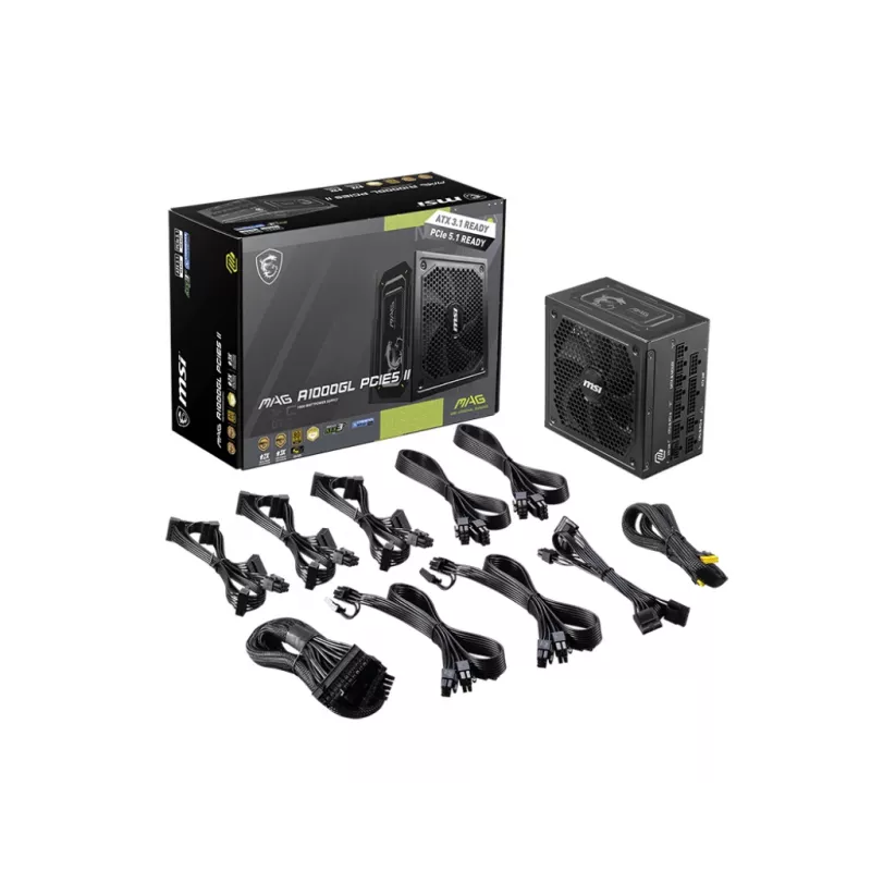 MSI MAG A1000GL PCIE5 II alimentatore 1000 W 24-Pin ATX ATX nero