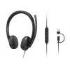 Lenovo VoIP Headset 5000 cuffie con filo con archetto ufficio/call center USB Type-C nero