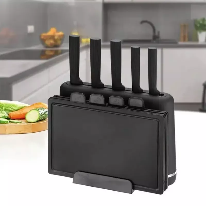 Coltello da cucina Maestro MR-1412-Nero set coltelli e tagliere