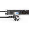 DIGITUS DN-95439 PDU in alluminio per rack da 19 pollici 1U, 7 prese Schuko, interruttore automatico, 16 A, 4000 W, 230 V, 50/60 Hz, cavo da 1,8 m