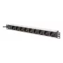 DIGITUS PDU - 1U alluminio rackmount 8x presa CEE 7/7 1x presa 10A connettore maschio 250VAC 50/60Hz connettore maschio IEC C14 protezione a monte