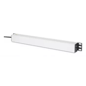 DIGITUS PDU - 1U alluminio rackmount 8x presa CEE 7/7 1x presa 10A connettore maschio 250VAC 50/60Hz connettore maschio IEC C14 protezione a monte