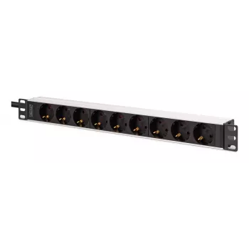 DIGITUS PDU - 1U alluminio rackmount 8x presa Schuko 1x uscita 16A 230VAC 50/60Hz connettore maschio IEC C20