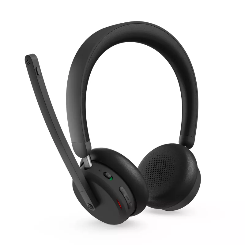 Cuffie con ANC Lenovo 6550 wireless con archetto ufficio/call center USB Type-C Bluetooth nero
