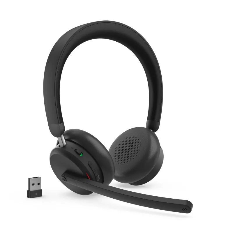 Cuffie con ANC Lenovo 6550 wireless con archetto ufficio/call center USB Type-C Bluetooth nero