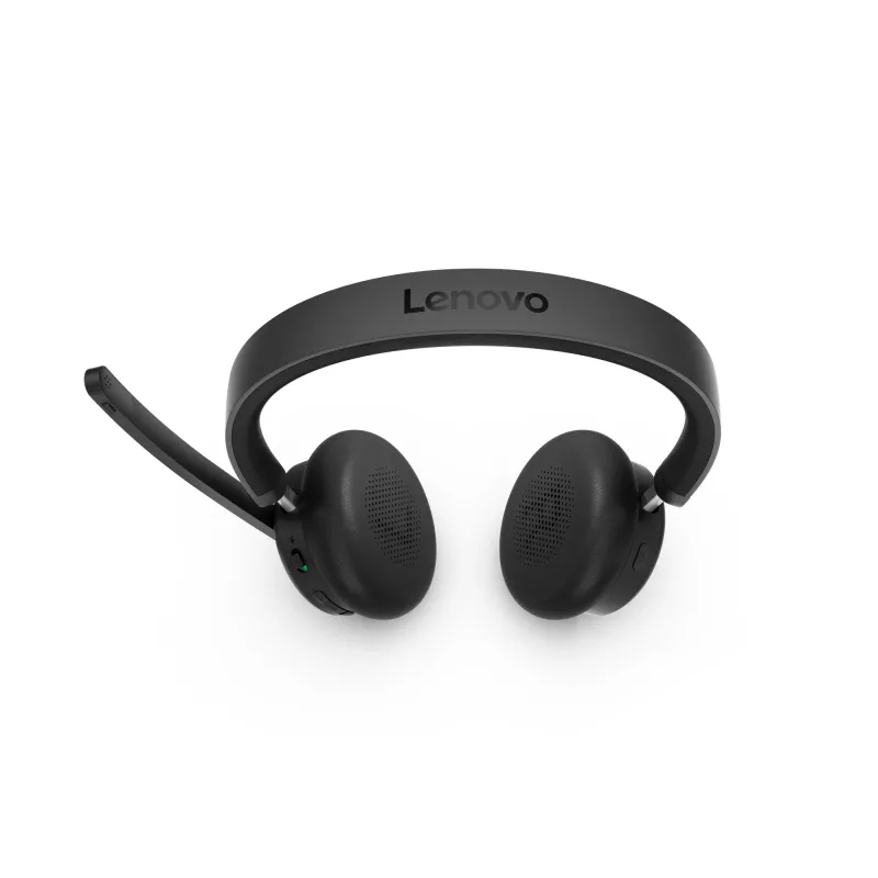 Cuffie con ANC Lenovo 6550 wireless con archetto ufficio/call center USB Type-C Bluetooth nero