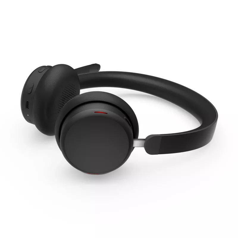 Cuffie con ANC Lenovo 6550 wireless con archetto ufficio/call center USB Type-C Bluetooth nero