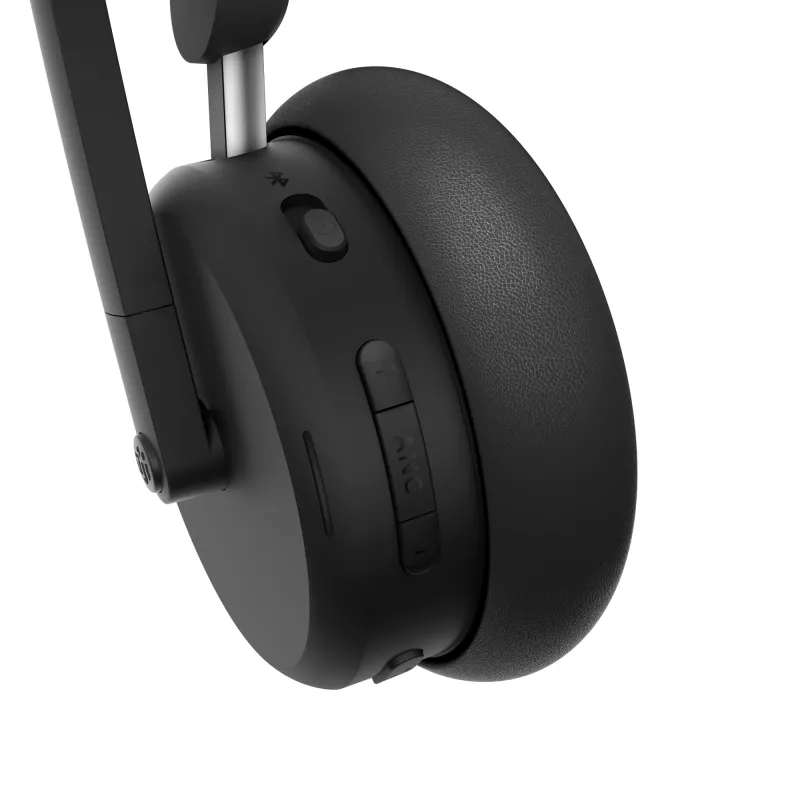 Cuffie con ANC Lenovo 6550 wireless con archetto ufficio/call center USB Type-C Bluetooth nero