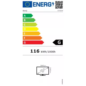 Monitor piatto digital signage BenQ ST5504 139,7 cm (55 pollici) LCD 350 cd/m² 4K Ultra HD nero con processore integrato Android 18/7