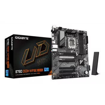 Scheda madre GIGABYTE B760 DS3H WIFI6E GEN5 - supporta CPU Intel Core 14ª gen, VRM digitale 8+2+1 fasi, fino a 5600MHz DDR5, 2xPCIe 4.0 M.2, Wi-Fi 6E, LAN 1GbE, USB 3.2 Gen 2x2