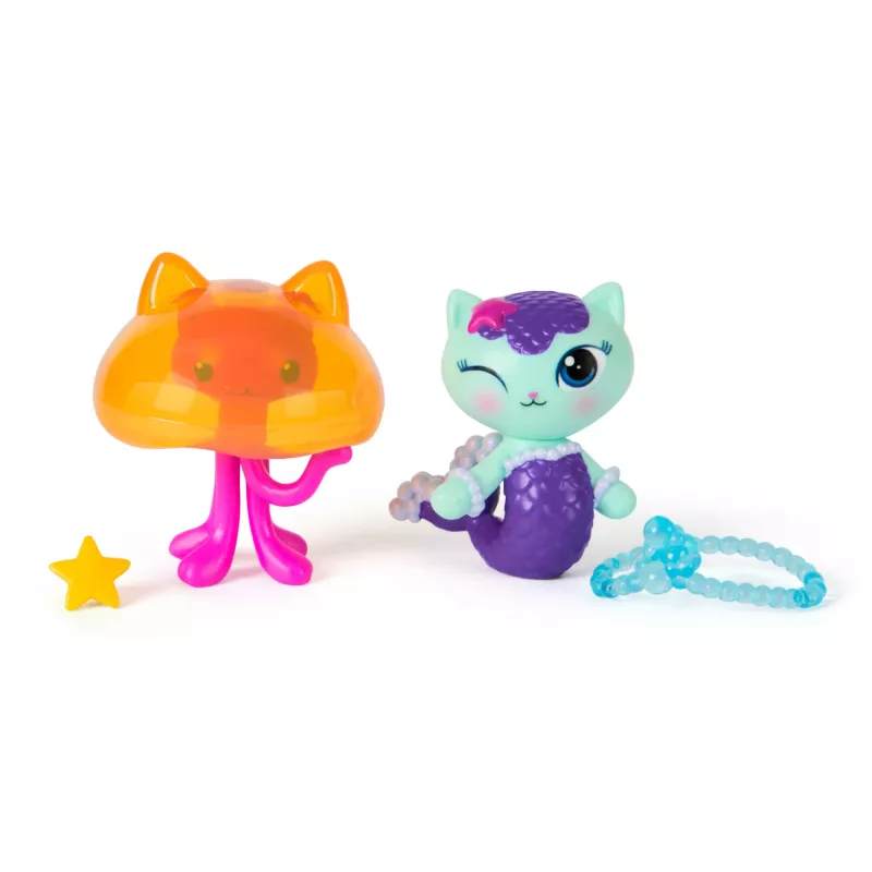 Gabby's Dollhouse: Il film, MerCat & Kitty Jellyfish, figure giocattolo con 2 accessori, giocattolo per bambini e bambine da 3 anni