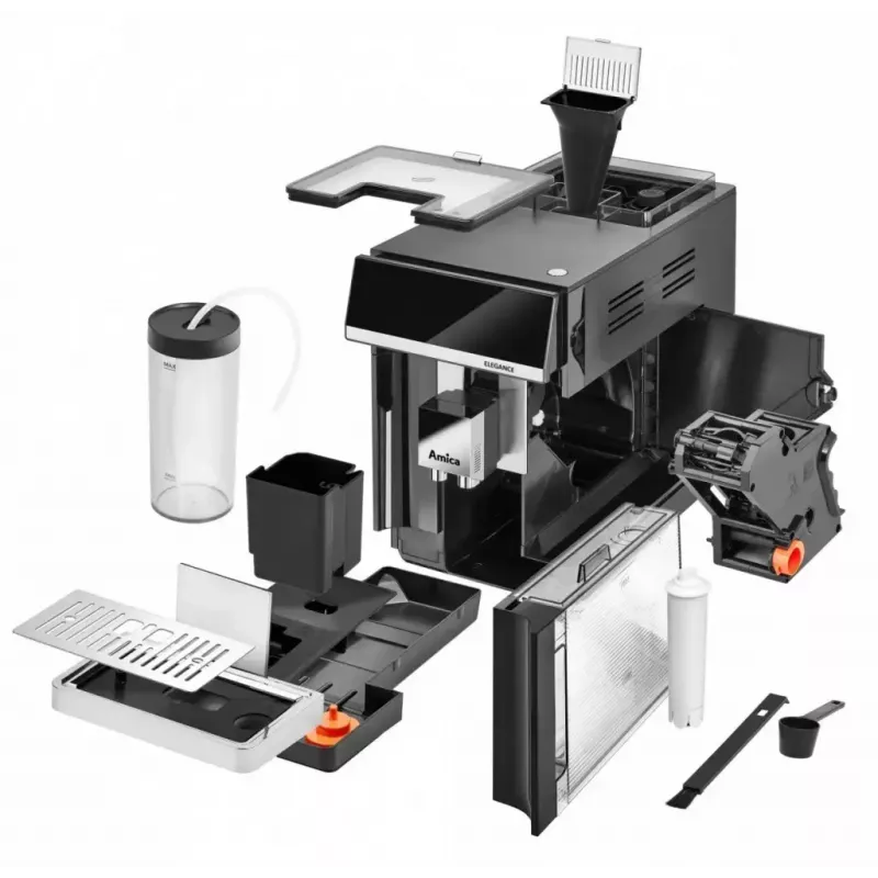 Amica Elegance CM 7011 macchina per caffè espresso, macinacaffè in acciaio, sistema di montatura del latte integrato