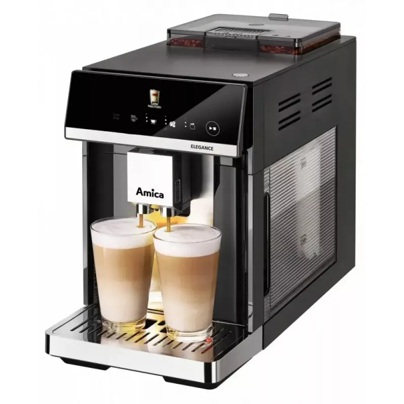 Amica Elegance CM 7011 macchina per caffè espresso, macinacaffè in acciaio, sistema di montatura del latte integrato