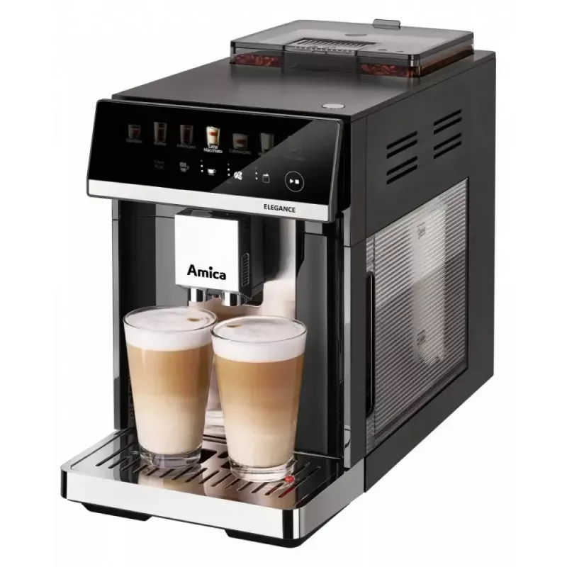 Amica Elegance CM 7011 macchina per caffè espresso, macinacaffè in acciaio, sistema di montatura del latte integrato