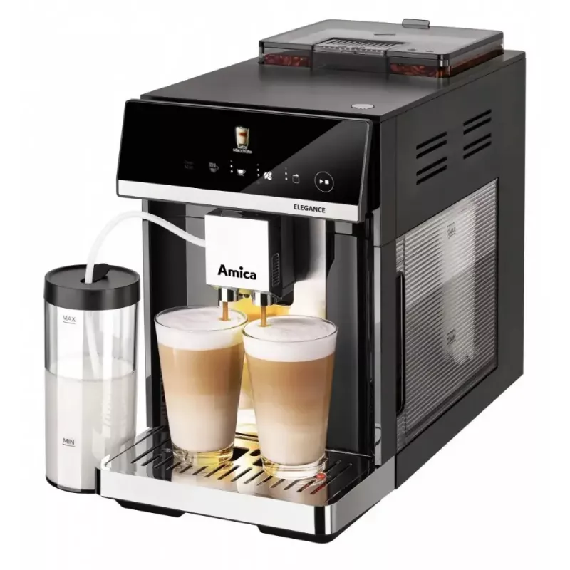Amica Elegance CM 7011 macchina per caffè espresso, macinacaffè in acciaio, sistema di montatura del latte integrato