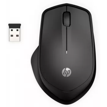 Mouse wireless HP 280 Silent, per destrorsi, ottico, RF wireless, nero