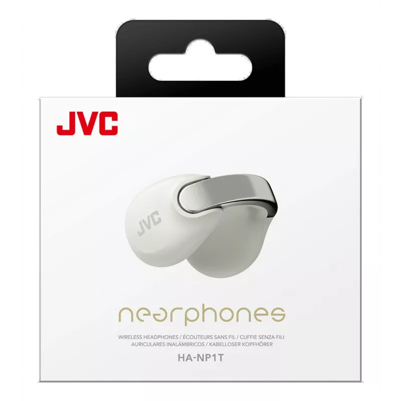 Headset JVC HA-NP1T True Wireless Stereo (TWS) ear-clip-on chiamate/musica USB Type-C Bluetooth argento, bianco