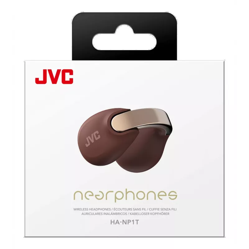 Headset JVC HA-NP1T True Wireless Stereo (TWS) ear-clip-on chiamate/musica USB Type-C Bluetooth marrone, argento