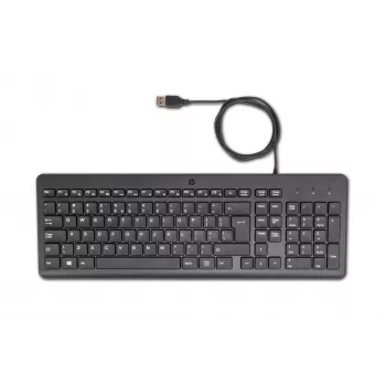 Tastiera con filo HP 150, Full-Size (100%), con filo, USB, meccanica, QWERTY, nero