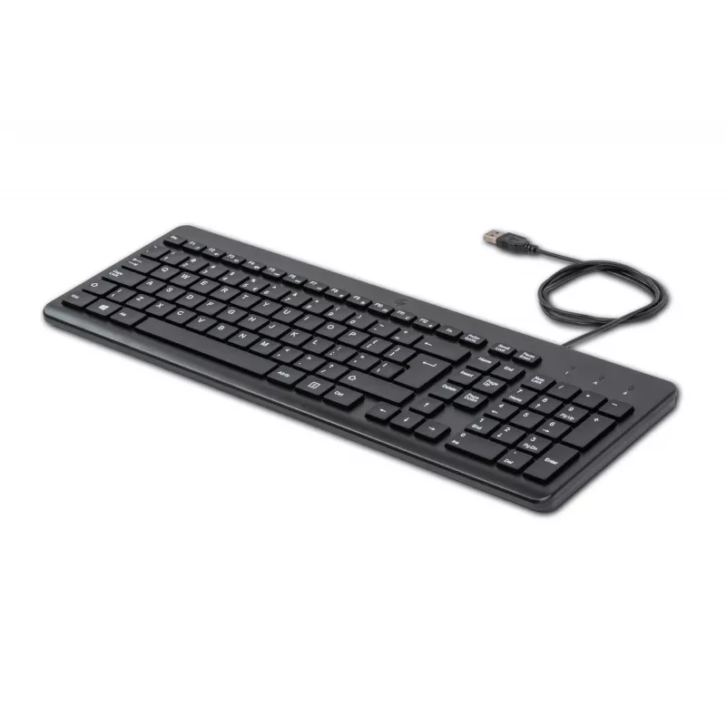 Tastiera con filo HP 150, Full-Size (100%), con filo, USB, meccanica, QWERTY, nero