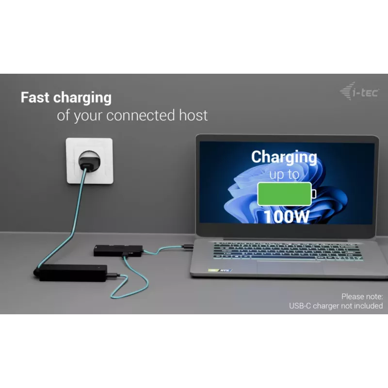 Adattatore video i-tec USB-C Triple 4K HDMI, Power Delivery 100W