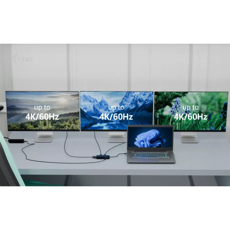 Adattatore video i-tec USB-C Triple 4K HDMI, Power Delivery 100W