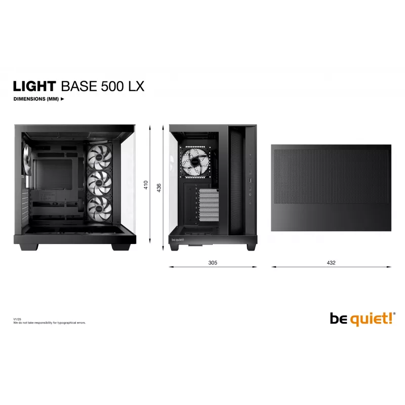 Case per PC be quiet! Light Base 500 LX nero Midi Tower ATX 3x ventole 120mm