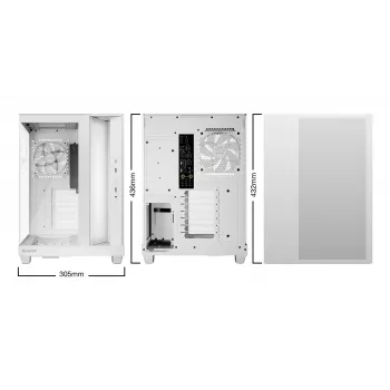 Case PC be quiet Light Base 500 LX White Midi Tower ATX/PS2 supporto alimentatore 3x120 mm anteriore 1x120 mm posteriore supporta unità 2,5/3,5 pollici 305×436×432 mm