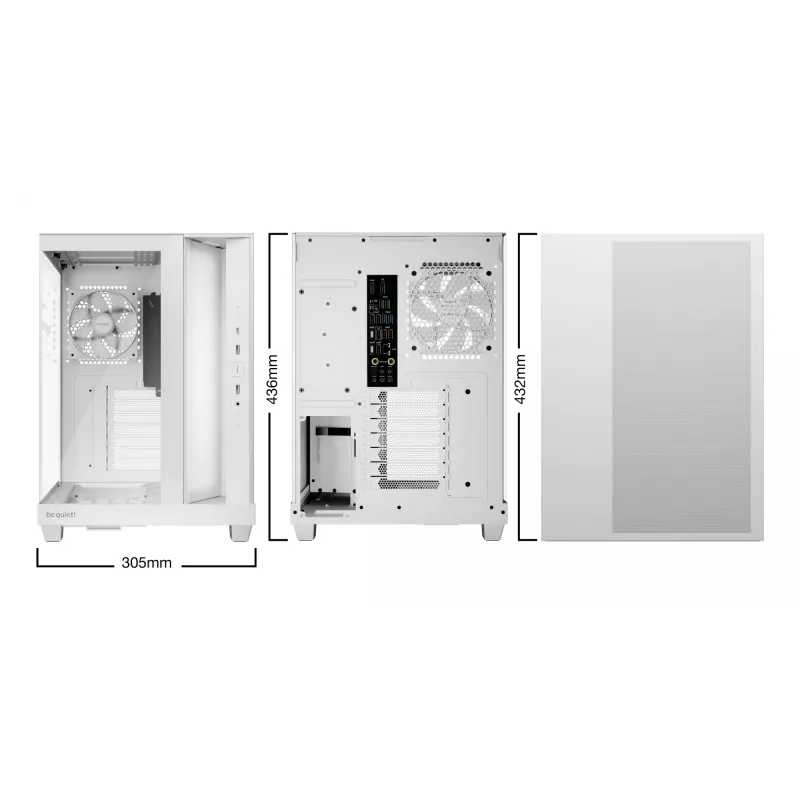 Case PC be quiet Light Base 500 LX White Midi Tower ATX/PS2 supporto alimentatore 3x120 mm anteriore 1x120 mm posteriore supporta unità 2,5/3,5 pollici 305×436×432 mm