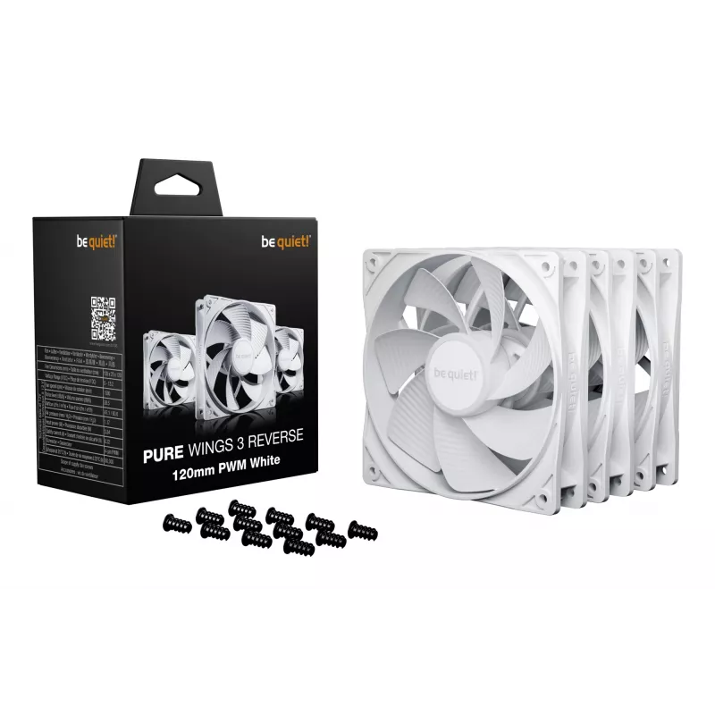 be quiet! Pure Wings 3 120mm | PWM Reverse bianco confezione da 3