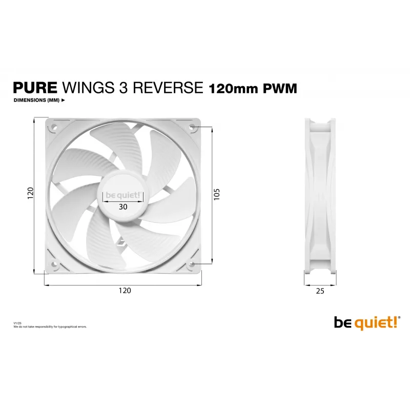be quiet! Pure Wings 3 120mm | PWM Reverse bianco confezione da 3