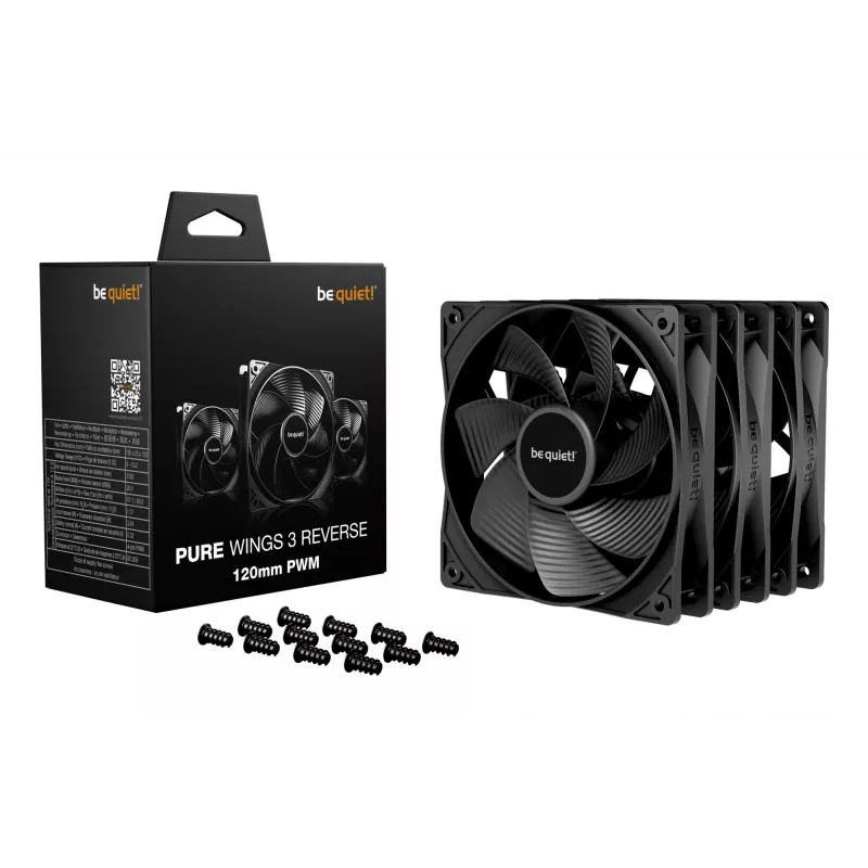 Ventole per case PC be quiet! Pure Wings 3 120mm | PWM Reverse confezione tripla 12 cm nero 3 pezzi