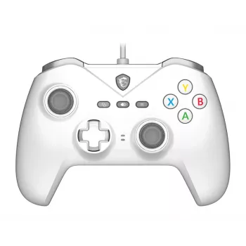 Controller gaming USB con filo MSI FORCE GC200 WHITE — design ergonomico, connessione con filo