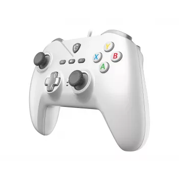 Controller gaming USB con filo MSI FORCE GC200 WHITE — design ergonomico, connessione con filo