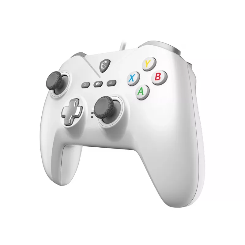 Controller gaming USB con filo MSI FORCE GC200 WHITE — design ergonomico, connessione con filo