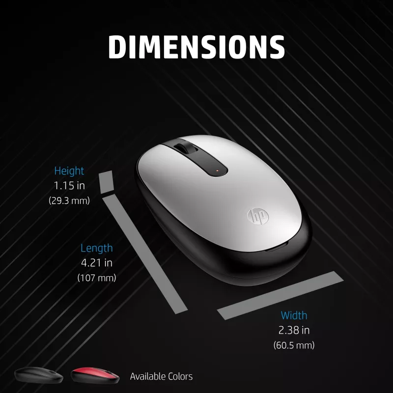 Mouse HP 240 nero Bluetooth, ambidestro, ottico, Bluetooth, 1600 DPI, nero