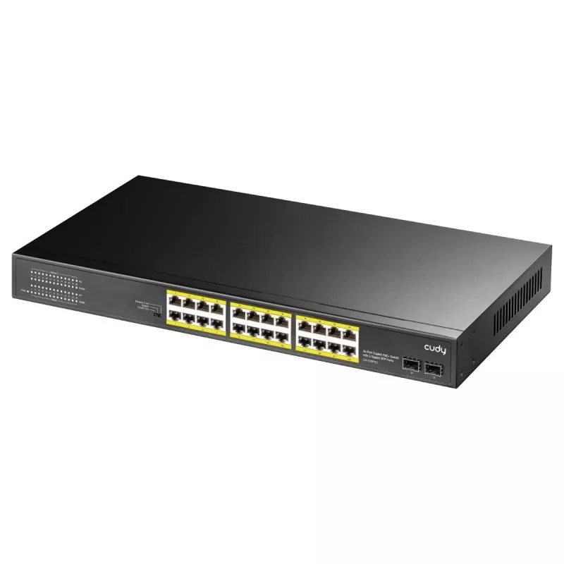 Switch Gigabit PoE+ CUDY 24 porte con 2 porte Gigabit SFP modello GS1028PS2