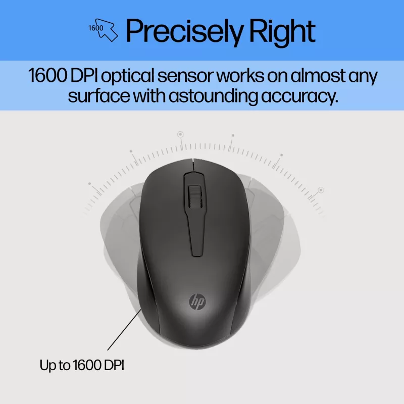 Combinazione mouse e tastiera HP 330 wireless, full-size (100%), wireless, RF Wireless, QWERTY, nero, mouse incluso