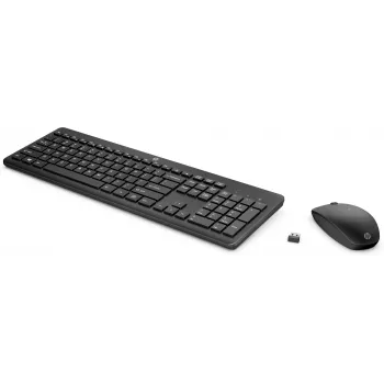 Combinazione mouse e tastiera HP 230 wireless, full-size (100%), wireless, RF Wireless, a membrana, nero, mouse incluso