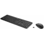 Combinazione mouse e tastiera HP 230 wireless, full-size (100%), wireless, RF Wireless, a membrana, nero, mouse incluso