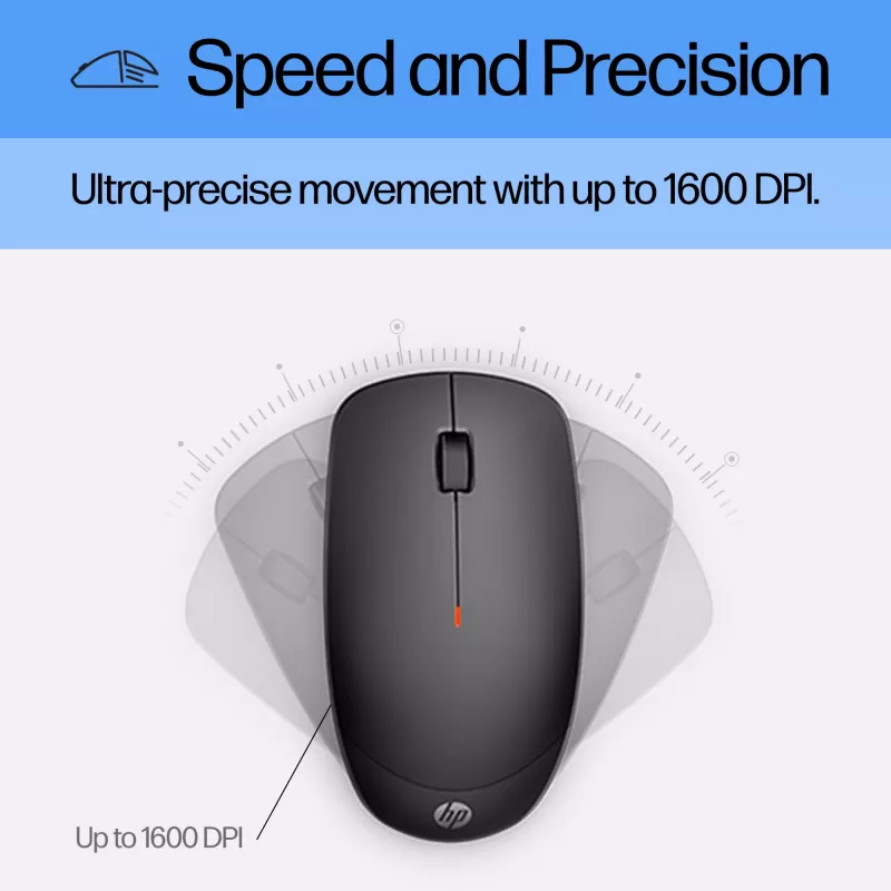 Combinazione mouse e tastiera HP 230 wireless, full-size (100%), wireless, RF Wireless, a membrana, nero, mouse incluso