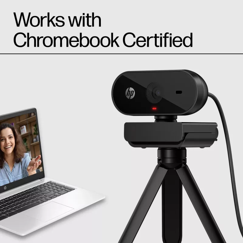 Webcam HP 320 FHD, 1920 x 1080 pixel, Full HD, 30 fps, casa, USB, nero