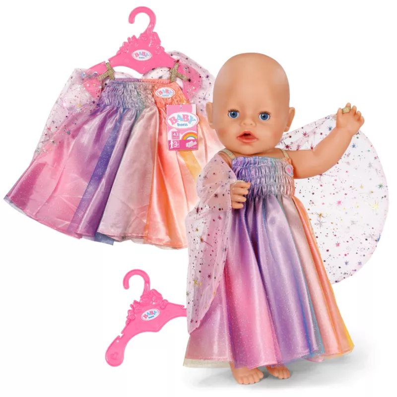Vestito per bambole ZAPF BABY born camicia da notte Rainbow per 3–12 anni, tessile, multicolore, pieghevole