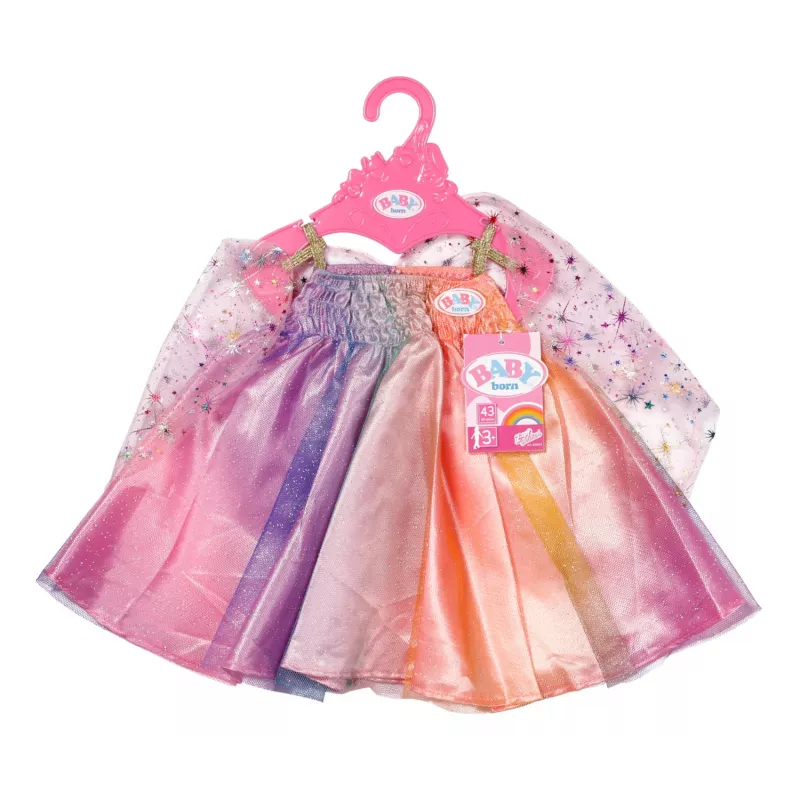 Vestito per bambole ZAPF BABY born camicia da notte Rainbow per 3–12 anni, tessile, multicolore, pieghevole