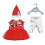 Vestito per bambole ZAPF BABY born Xmas Dress per bambole da 43 cm, tessile, multicolore, pieghevole, età 3–12