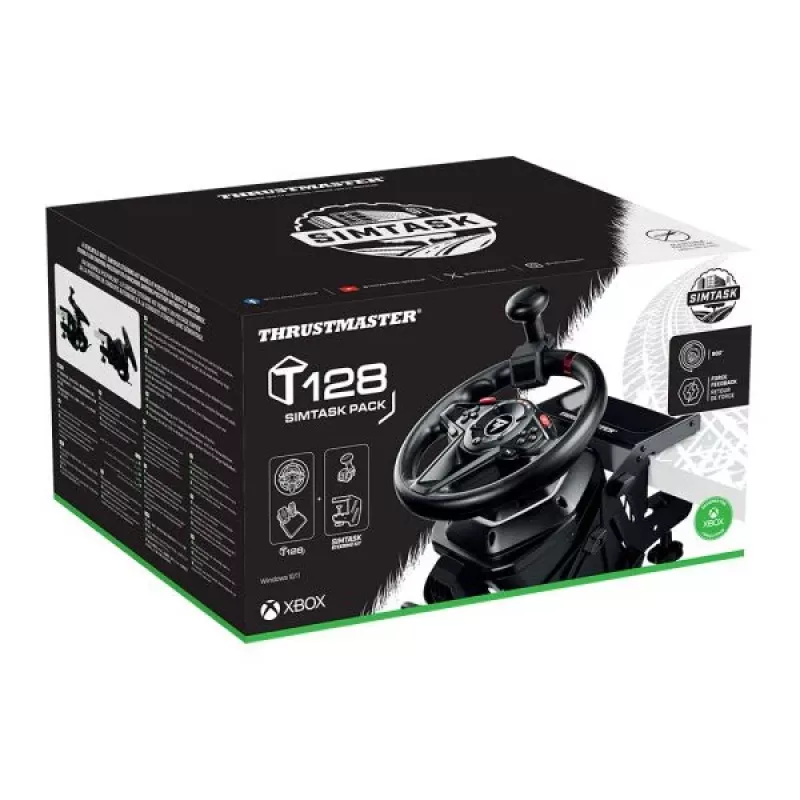 Thrustmaster T128 volante nero USB + pedale analogico PC, Xbox One, Xbox Series S, Xbox Series X